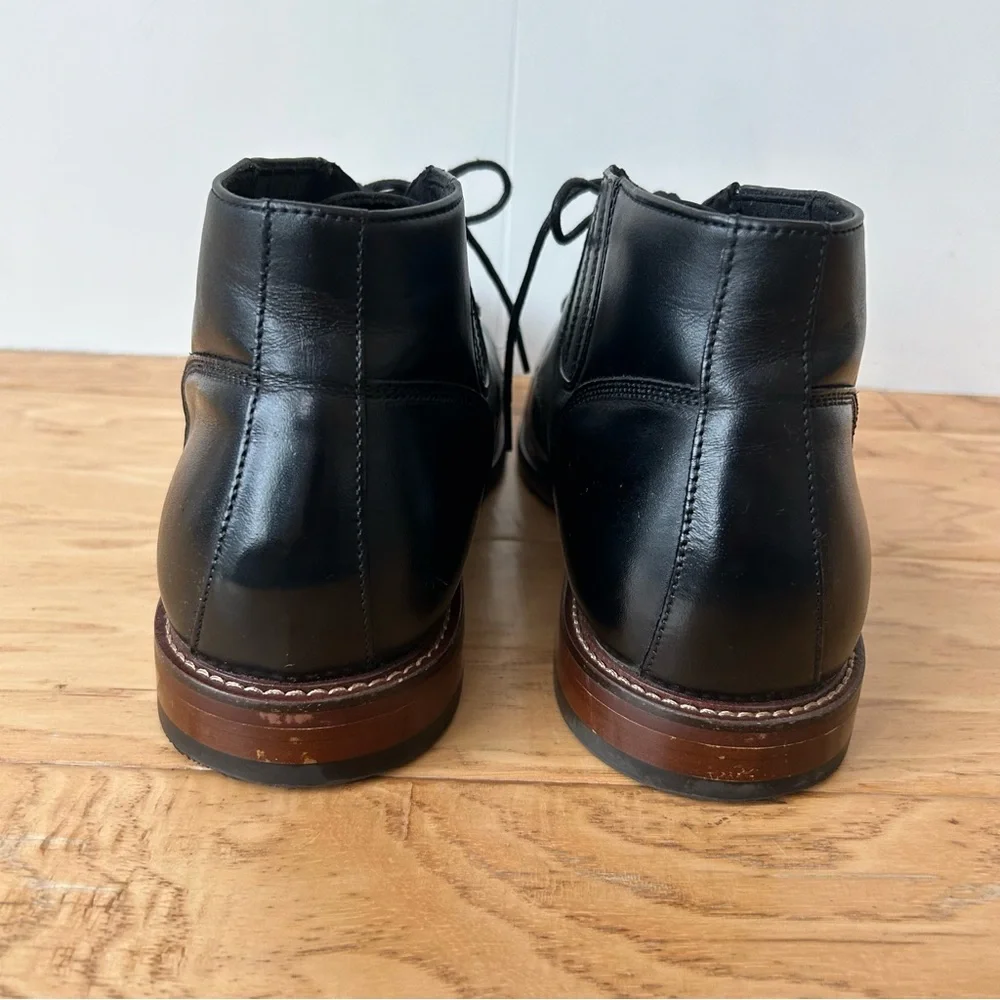 Stacy Adams Black Leather Maxwell Chukka Boot 9 1/2 W Lace Up Plain Toe